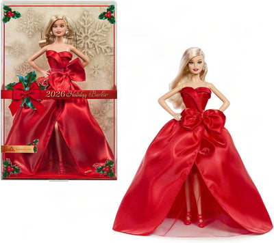 Barbie Signature 2026 Collectible Holiday Doll and Doll Stand