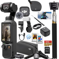 DJI Osmo Pocket 4 Creator Combo, Vlogging Cameras, 4K/240fps Vlog Camera, 3-Axis Stabilization, Active Track 7.0, Mic + Fill Light Included + 128GB Memory, + Selfie Stick + More