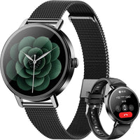 Blackview Smart Watches for Women (Answer/Make Calls),1.26''HD Fitness Watch with AI Voice/Heart Rate/SpO2/Sleep Monitor/2 Bands, 100+ Sports Modes, IP68 Waterproof Smartwatch for Android/iPhone