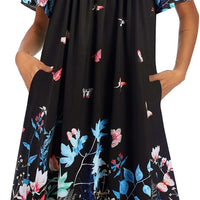 Ekouaer Womens Nightgown House Dress with Pockets Short Sleeve Moo Moos