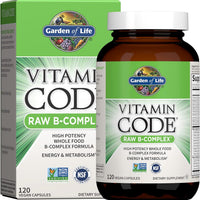 Garden of Life Vitamin B Complex, 120 Vegan Capsules, High Potency Vitamins for Energy & Metabolism with B6, Folate & B12 as Methylcobalamin plus Probiotics - 60 Count (Pack of 1)