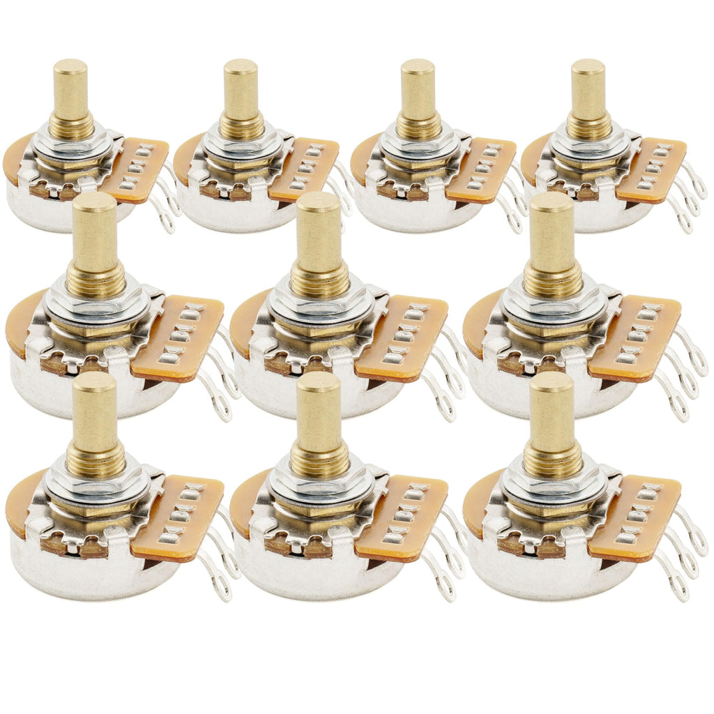 Musiclily Pro HD B500K Pots Brass Metric Solid Short Shaft 6.5mm Linear Taper Potentiometers for Electric Guitar Bass (S
