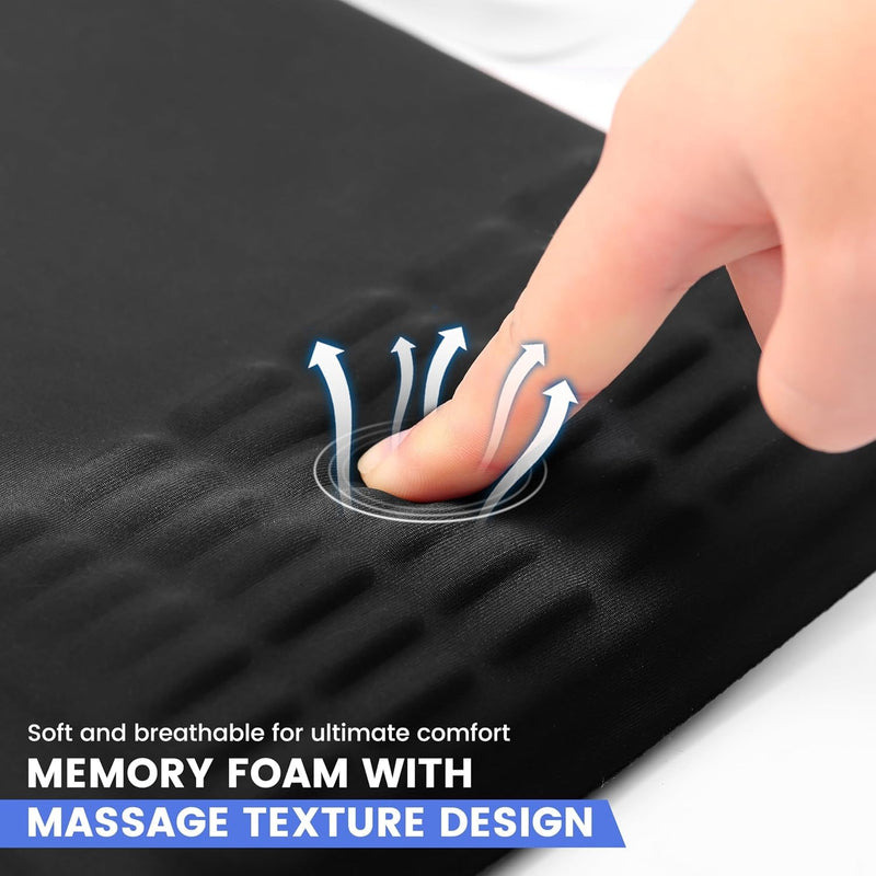MEKASS Ergonomic Mouse Pad with Wrist Rest Support for Pain Relief (Black)