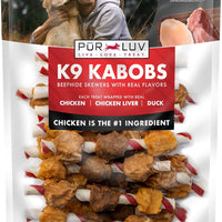 Pur Luv Dog Treats, K9 Kabobs Made with Real Chicken and Duck, 12 Ounces, Dog Snacks, Healthy, Easily Digestible, Long-L