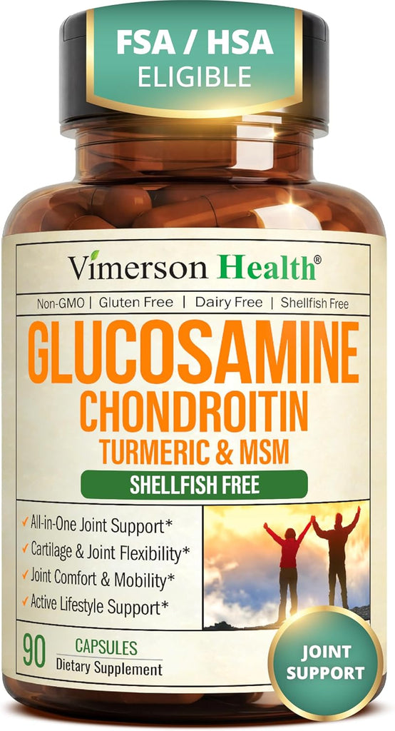 Glucosamine Chondroitin MSM – Joint Support Supplement for Women and Men with Glucosamine Sulfate 1500 mg, Chondroitin and MSM – for Cartilage, Joint Health and Flexibility – 90 Capsules