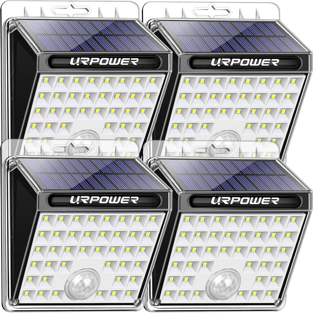 URPOWER Solar Motion Sensor Lights Outdoor, Security Flood Lights, 4 Pack