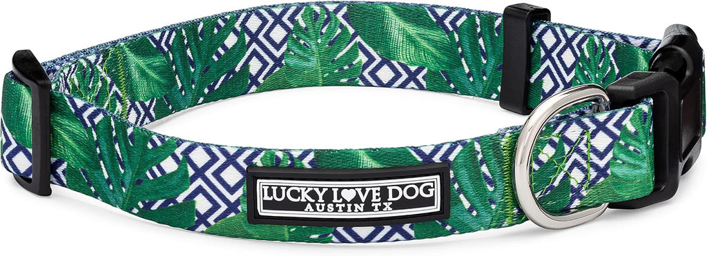 Lucky Love Dog Collar for Large Dogs Cute Adjustable – Blue Laguna, Large