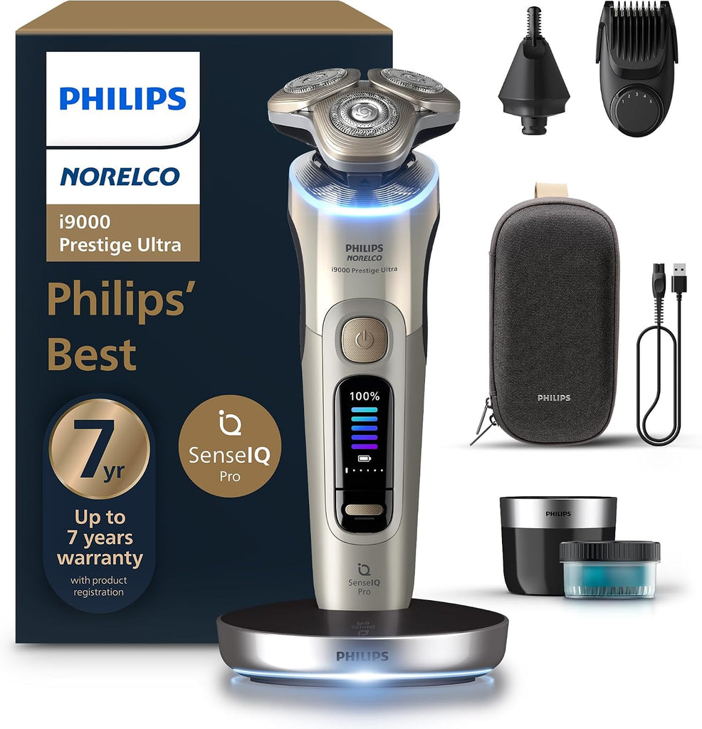 Philips Norelco i9000 Prestige Ultra Electric Shaver, White Gold