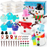 6 Pack Slime Stocking Stuffers, Stocking Stuffers for Kids,Christmas Crafts, Kids Crafts Snowman DIY Kit,Crafts Xmas Gif