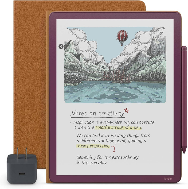 Amazon Kindle Scribe Colorsoft Essentials Bundle - Fig (morado) (Lápiz Premium + Folio)