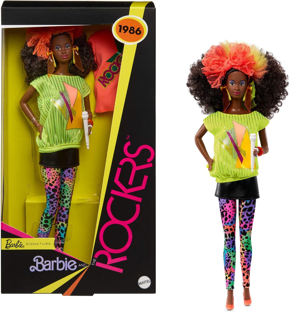 Barbie Signature Doll, and the Rockers Collectible Repro Deedee Doll, 40th Anniversary of 1986 Line, Doll Stand and Displayable Packaging (Amazon Exclusive)