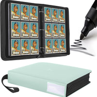 TIFFDADA Trading Card Binder 9 Pocket, Holds 810+ Cards, 45 Double Sided Sleeves, Spine Label with a Maker Pen, Top Load