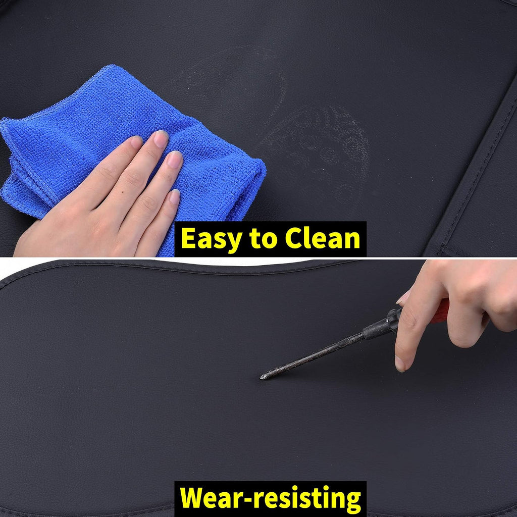 Aierxuan Rear Car Seat Covers for Ford F150 F250 F350 F450 (Black-White)
