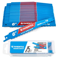 50 Pack 6in 6/12TPI Stud and Nail-Embedded Saw Blades,Bi-Metal Demolition Reciprocating Saw Blade for Nail-Embedded Wood