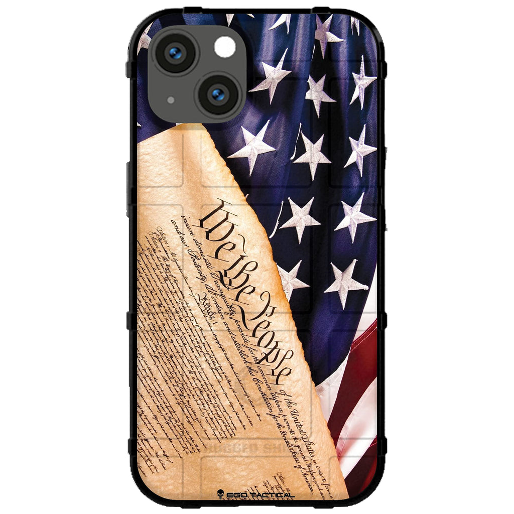 EGO TACTICAL Limited Edition Rugged Shield case Compatible with iPhone 11 We The People, Constitution on US American Fla