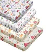 VitalCozy 4 Pcs Farm Animals Crib Sheets, 52 x 28 x 8 Inches