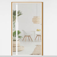 CHIYUNS White Reversible Left Right Side Opening Screen Door, Mesh Magnetic Closure Heavy Duty, Fits 60 x 80 Door, Self