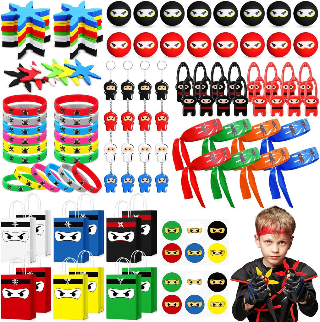 Resholder 128 Ninja Party Favors Include Ninja Paper Bags Bouncy Balls Throwing Favors Flying Slingshot Headbands Silico