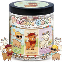 Positive Goat Jar with 60 Daily Affirmation Cards, Funny Emotional Support Gift for Men and Women, Christmas Gifts for C