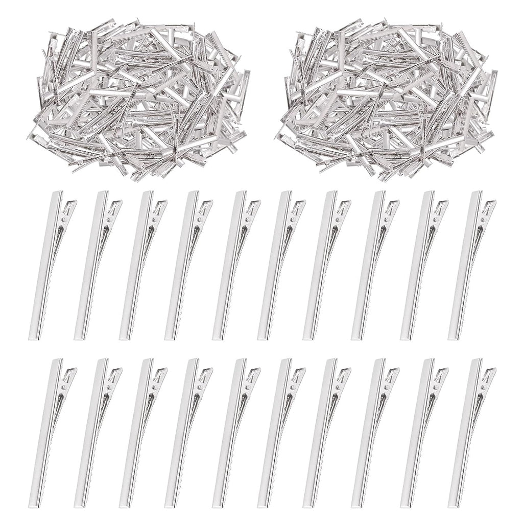 Swpeet 200Pcs 3inch - 7.5cm Alligator Hair Clips Kit, Perfect for Metal Duck Bill Hair Clips Flat Top Single Prong Hairp