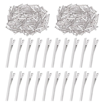 Swpeet 200Pcs 3inch - 7.5cm Alligator Hair Clips Kit, Perfect for Metal Duck Bill Hair Clips Flat Top Single Prong Hairpins for Hair Styling DIY Accessories