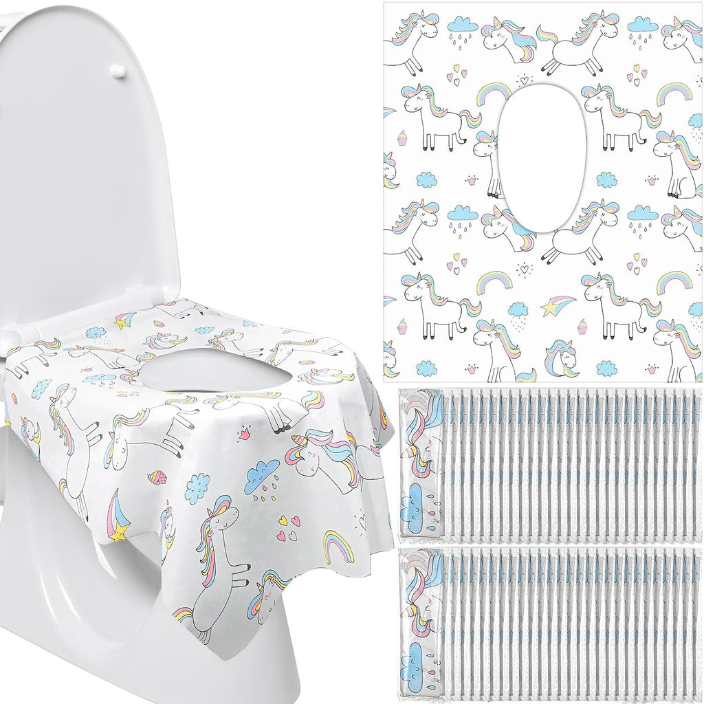 100 Pcs Toilet Seat Covers Disposable for Kids Toddler Extra Large Paper Potty Seat Cover Individually Wrapped Portable