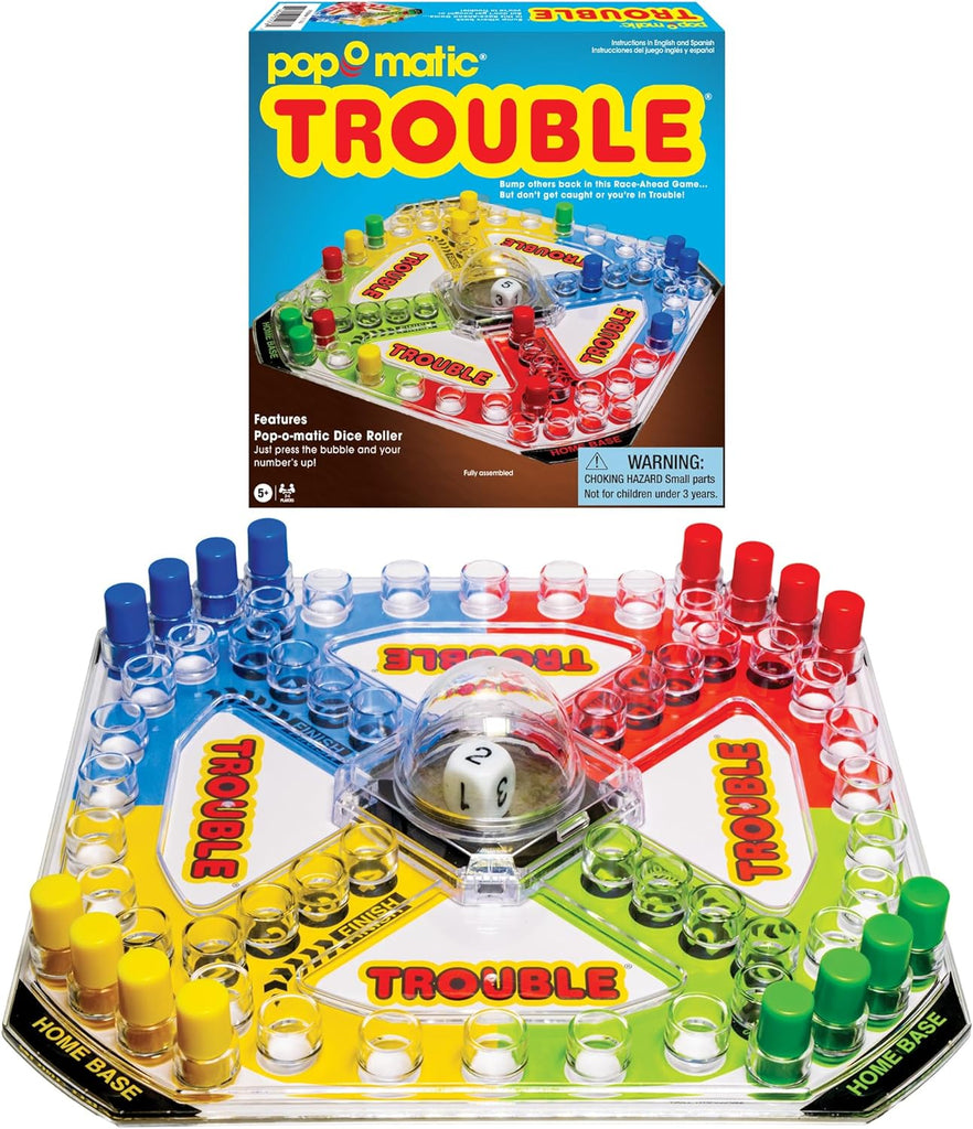 Winning Moves Classic Trouble, with Retro Art and Pop-O-Matic Popper