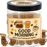 Positive Coffee Jar with 60 Affirmation Cards, Coffee Gifts For Women and Men, Dad, Mom, Coffee Themed Lover Gift, Emotional Support Latte, Cheer Up Funny Gag Gifts for Best Friends, Coworkers