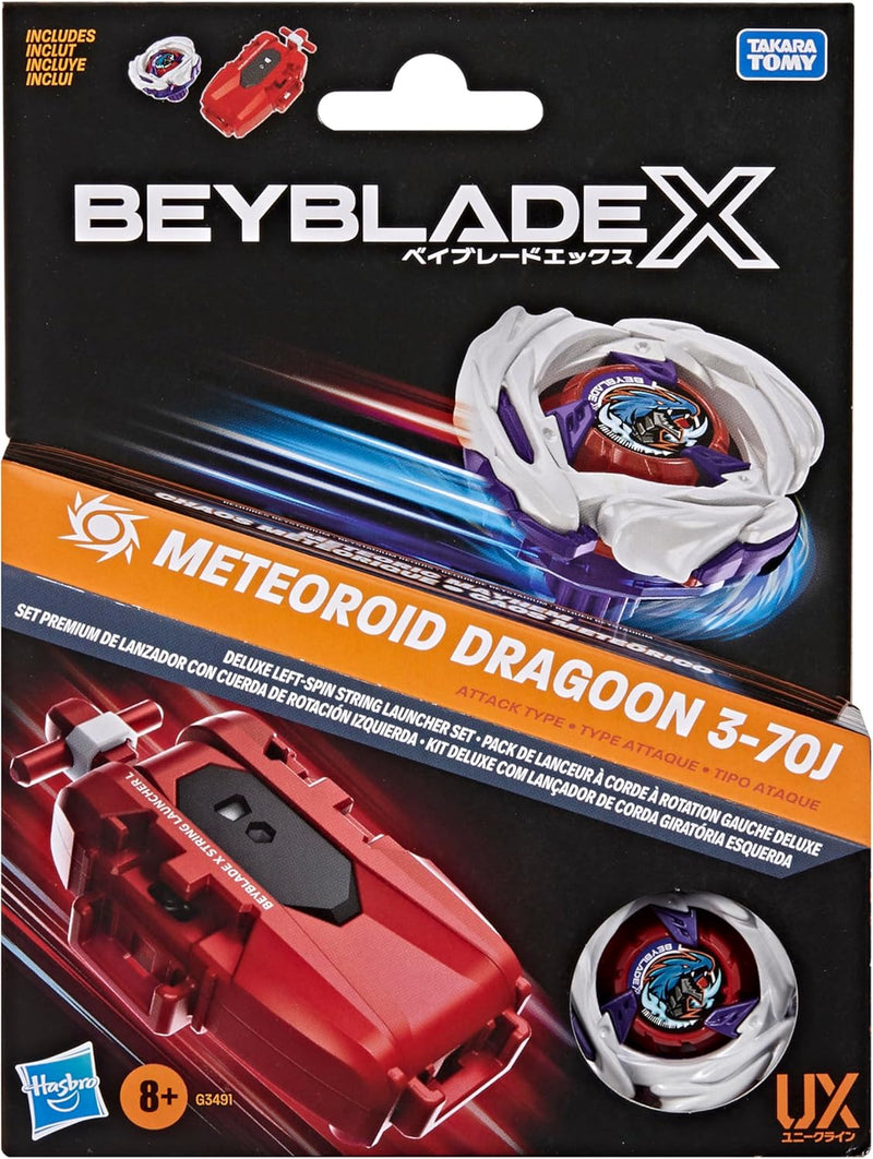 Beyblade X Meteoroid Dragoon 3-70J - Lanzador de cuerda de giro izquierdo con Takara Tomy tipo