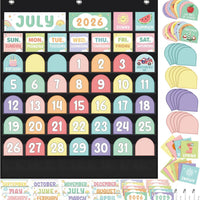Fulmoon Classroom Pocket Chart Calendar Black Pastel Back to School Set