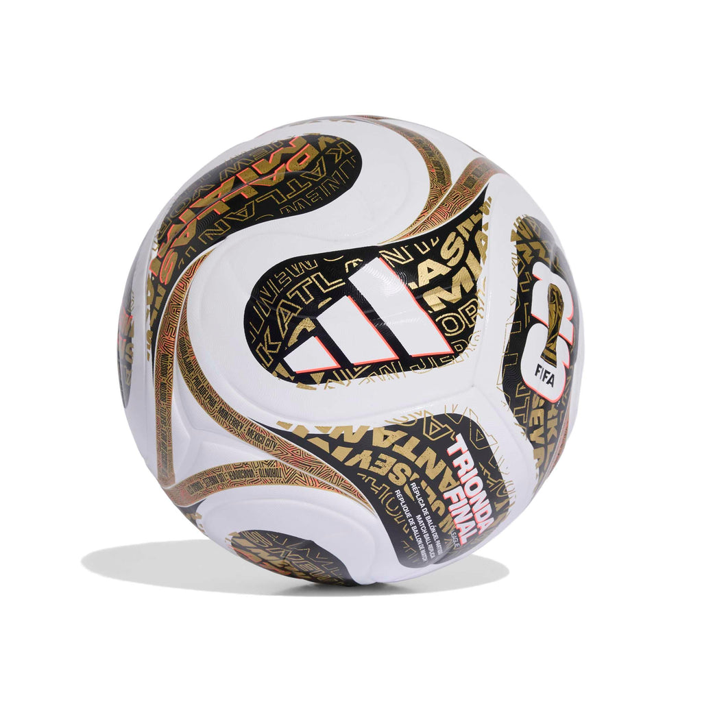 adidas Unisex-Adult World Cup League Finals Ball, White/Black/Gold Metallic, 4