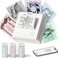 TYPONOS Mini Sticker Printer, PM290 Sticker Maker Machine with 3 Roll Paper