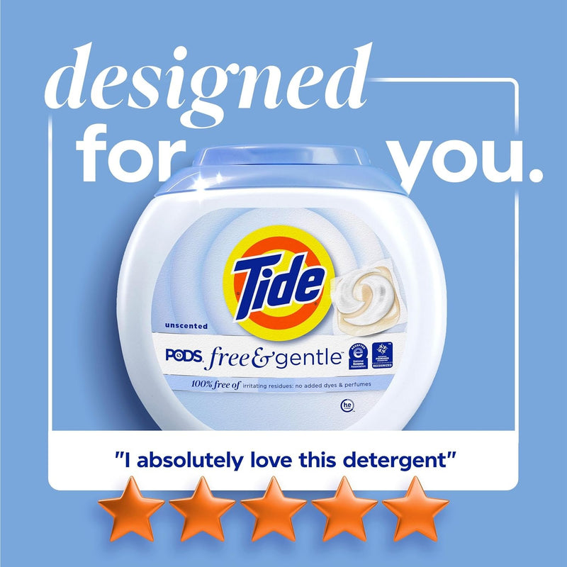 Tide PODS Free & Gentle Laundry Detergent Soap Pacs, 112 Count