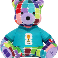 Jazwares FIFA World Cup 2026 10-Inch Colorful Bear Plush - Official 2026 World Cup Collectible with FIFA Trophy Logo Tee - Ages 3+
