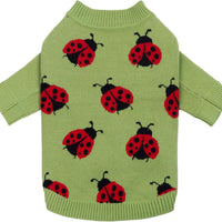 Fitwarm Ladybug Dog Sweater, Warm Dog Winter Clothes for Small Dogs Boy Girl, Pet Outfit, Green, Red, Black, Small