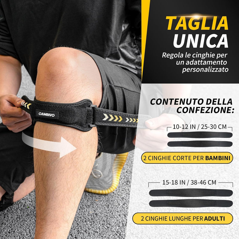 CAMBIVO 2 Pack Patella Tendon Knee Straps, Knee Brace for Women