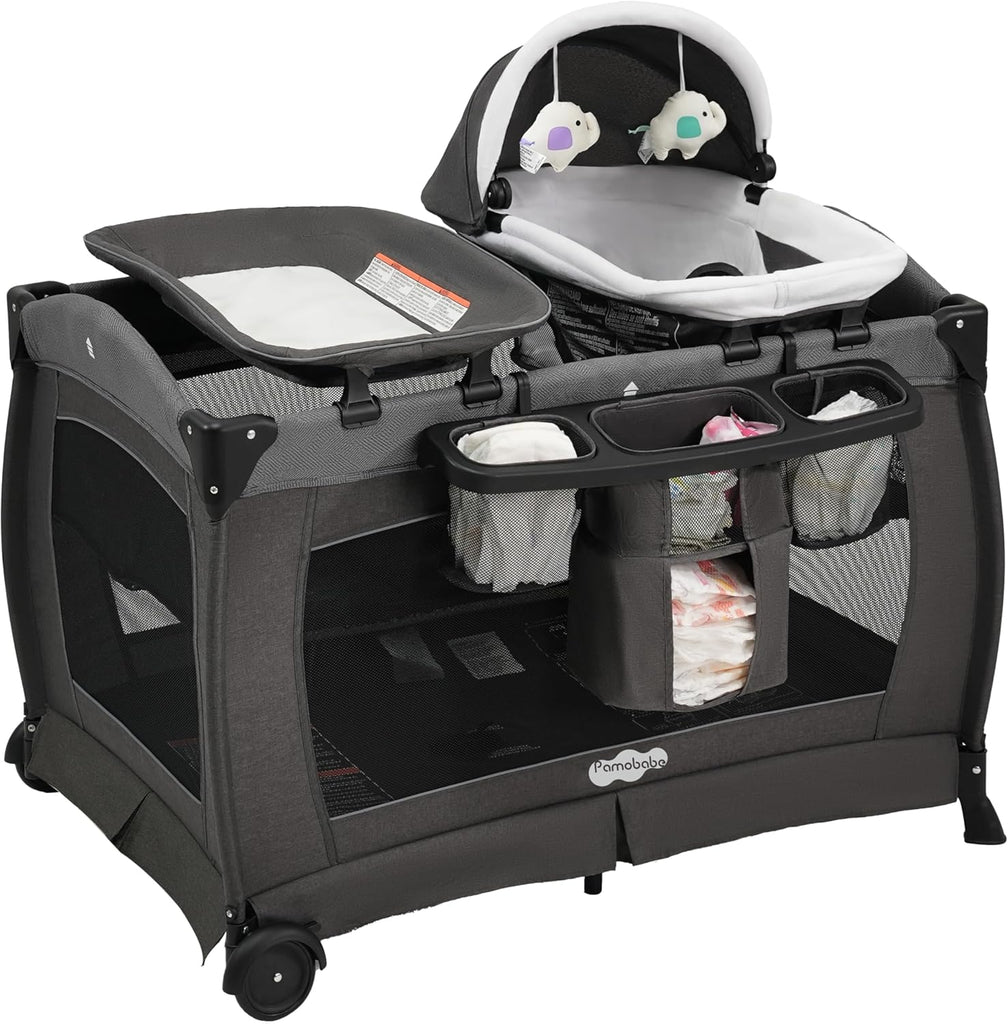 Ofertaza, Pamo babe Pack and Play with Bassinet Baby Playpen Foldable 4 in 1