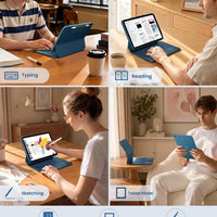 Funda con Teclado typecase Edge para iPad 11" (A16) / 10.ª Gen - Azul Pacífico