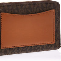 Michael Kors Jet Set Small Zip Around Card Case, Gold-Tone Hardware/Brown/Acorn