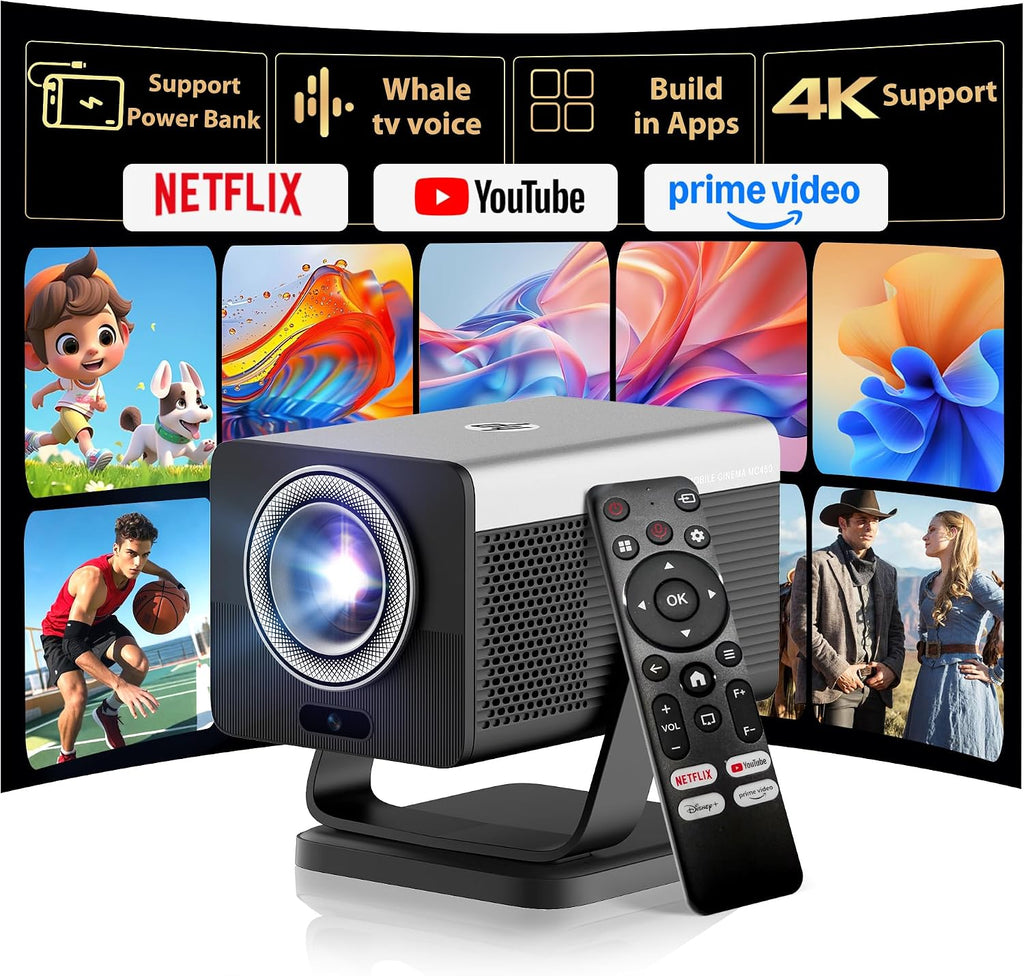 HP Short Throw Smart Mini Projector with Official Licensed Apps, 4K Support