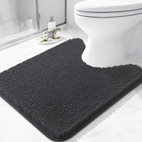 Arotive Bathroom Toilet Rugs Chenille U Shaped 24x20, Dark Grey