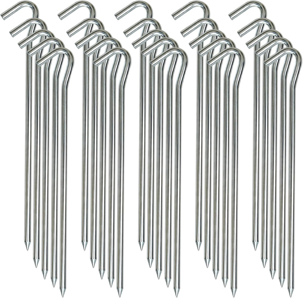 OK5STAR Metal Tent Stakes Heavy Duty 9 Inch, 25 Pcs Anti-Rust Tarp Stakes