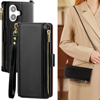 Antsturdy Crossbody Phone Wallet Case for iPhone 16,Black