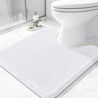 Arotive Bathroom Toilet Rugs Chenille U Shaped 24x24, White