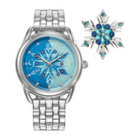 Reloj de Pulsera Citizen Eco-Drive Disney Princess Frozen en acero inoxidable con esfera azul y diseño de copo de nieve