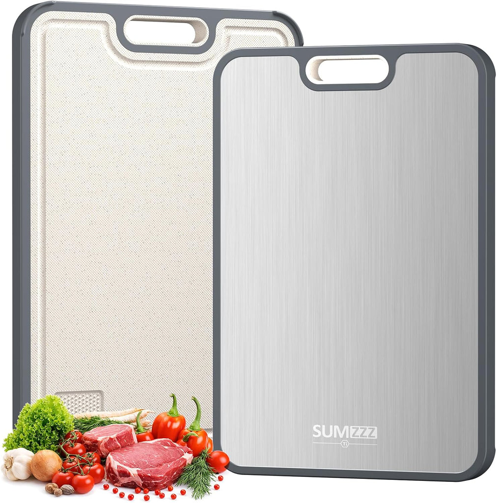 Titanium Cutting Board for Kitchen, Pure Titanium/PP, Size 16”×11”