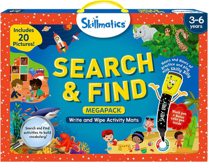 Skillmatics Search and Find Megapack – Reusable Preschool Learning Activity