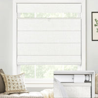 LazBlinds No Drill TDBU Roman Shades, Blackout - White, 20" W x 64" H