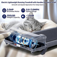 Ogpou Portable Walking Pad Treadmill with Handle Bar