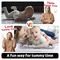 Yeeeasy Manta de Agua Inflable Tummy Time Blanco y Negro para Bebés